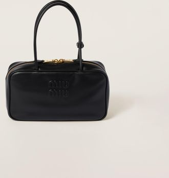 Miu Miu Beau Leather Top-handle Bag, Woman, Black