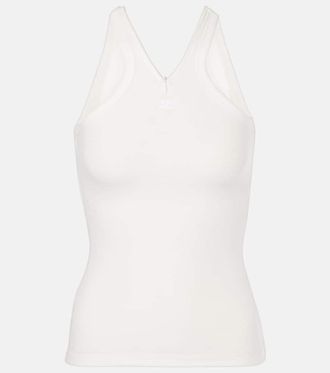 Courrèges Cotton ribbed-knit tank top