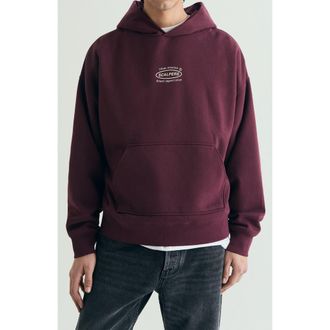 Scalpers Oversized Hoodie in Burgundy at Nordstrom, Size Xx-Large