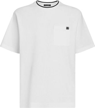 Dolce & Gabbana Cotton Pique T-Shirt With Contrasting Collar Clothing