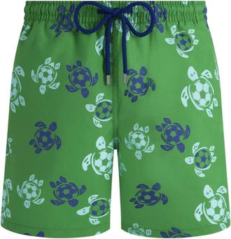 Vilebrequin Moorea Soccer Turtles Zwemshorts - Heren - Strandmode - Groen - M - Badmode