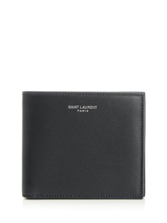Saint Laurent East/West Leather Wallet Wallets Blu-Uomo