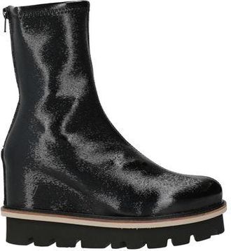 Patrizia Bonfanti Coated Ankle Boots with Zipper Closure and Wedge Heel in Black Fabric