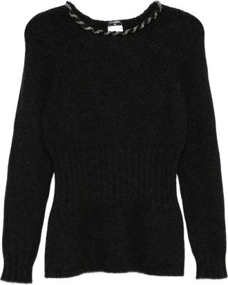 Chanel Maglione con bordo a catena anni 2010 - Grigio