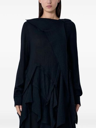 Limi Feu draped long-sleeve top - women - Wool - 2 - Black
