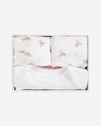 Polo Ralph Lauren Kids Polo Bear Three-Piece Cotton Gift Set White (bodysuit Bodies