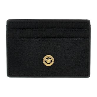 Versace Wallets & Cardholders, male, Black, ONE SIZE, Medusa Biggie Leather Card Holder