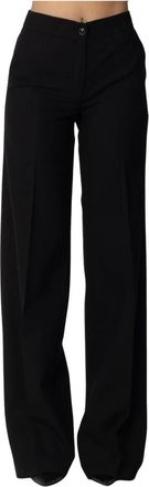 Twinset Wijde pasvorm broek - Dames - Wijde Broeken - Zwart - XL - Wol - Broeken