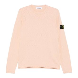 Stone Island Round-neck Knitwear, male, Pink, Size: XL Knitwear