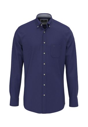 Fynch-Hatton Langarmhemd FYNCH-HATTON, Herren, Gr. 4XL, N-Gr, navy, Jersey, Obermaterial: 100% Baumwolle, unifarben, regular fit taillenbedeckt, Manschette, Hemden