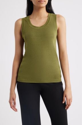 Anne Klein Scoop Neck Tank in Bay Leaf at Nordstrom, Size Small