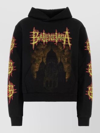 Balenciaga cotton sweatshirt graphic print hooded design