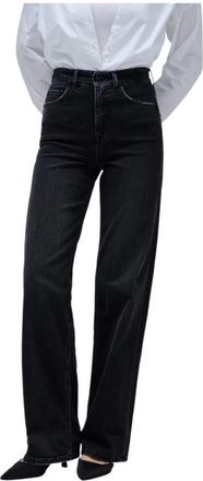 Salsa Faith Push In Wide Jeans - Dames - Loose Fit Jeans - Zwart - W28 L32 - Katoen - Jeans