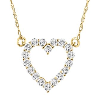 Pompeii3 1/2Ct Heart Diamond Pendant in 10k White or Yellow Gold