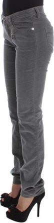 Costume National Womens Gray Cotton Super Slim Corduroys Jeans Clothing