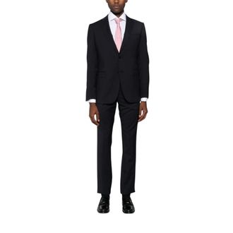 Emporio Armani Kostuums, Heren, Grijs, S, Wol, Enkelrijig wollen pak