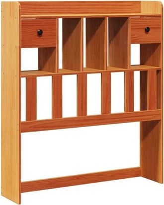 vidaXL Cabecero De Cama Almacenaje Madera Maciza Pino Marr&oacute;n 100 Cm Vidaxl