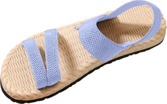 Generic Summer Womens Sandals For Women Summer 2026 Comfortable Shoes Open Toe Ankle BackStrap Wide Fit Walk With Arch Support Ladies (Blue, 7.5)