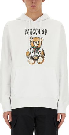 Moschino White Graphic Hood Sweatshirts