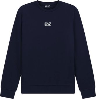 Emporio Armani Emporio Armani Ea7, Hoodies & sweatvesten, Heren, Blauw, S, Katoen, Crew Neck Sweatshirt