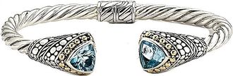 Samuel B. 18K & Silver Blue Topaz Bangle