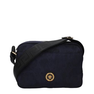 Versace Herrens Umh&auml;ngetaschen Stoff Blau/Marineblau