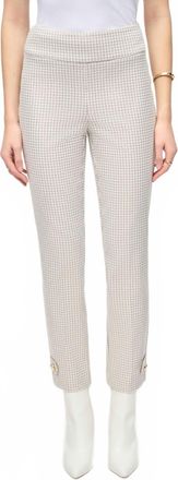 Joseph Ribkoff Houndstooth Jacquard Slim Fit Pants In Beige/off White