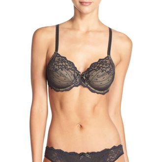 Chantelle Rive Gauche Full Coverage Underwire Bra in Black at Nordstrom, Size 34I