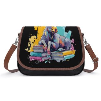 Generic Moose With Books Womens Crossbody Bag Fashion Shoulder Handbags Message Tote Bag with Adjustable Strap