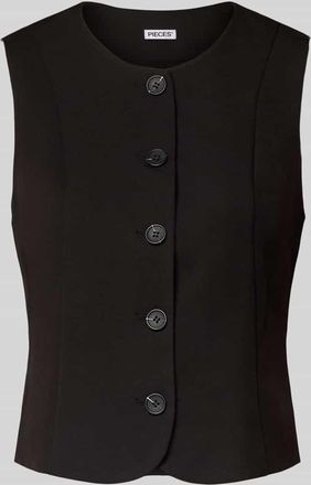 Pieces Shaped Fit Weste mit Viskose-Anteil Modell KAMIL in Black, Gr&ouml;&szlig;e XS
