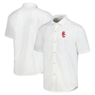Tommy Bahama Mens Tommy Bahama White USC Trojans Coconut Point Palm Vista IslandZone Camp Button-Up Shirt at Nordstrom, Size Xx-Large