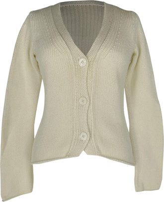 Jil Sander Button-Down Knitted Cardigan in White Wool