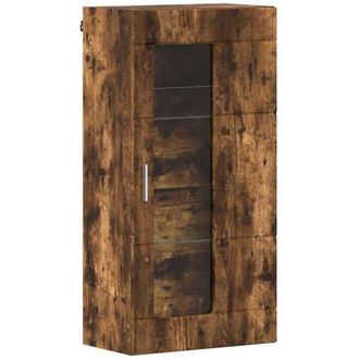 vidaXL Wall-mounted Cabinet with Shelf Smoked oak 55 x 29 x 100 cm vidaXL