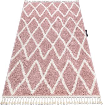 RugsX Rugsx - Alfombra Berber Beni Rosado Franjas Bereber Marroqu&iacute; Shaggy Pink 180x270 Cm