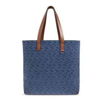 Fendi FF Medium Shopper Bag - male - Fendi - Shopping Bags - Blue - ONE SIZE - Bags
