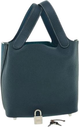 Herm&egrave;s Pre-owned Bucket Bag - Dames - Vintage Tas - Blauw - ONE Size - Leer - Vintage