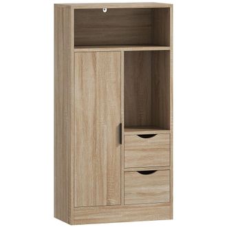 HOMCOM Mueble de ba&ntilde;o 50x25x100 cm madera natural