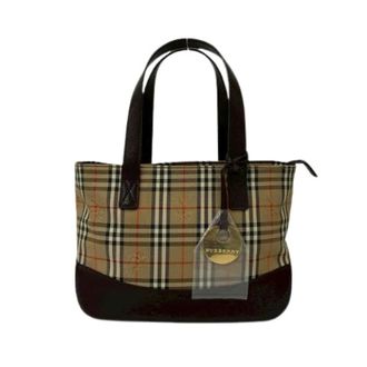 Burberry Pre-owned Tote Bags, female, Brown, Size: ONE SIZE Pre-owned Canvas Leather Tote Bag