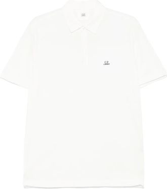 C.P. Company Polo con applicazione logo - Bianco