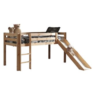 M&S Collection Cama De Media Altura 90x200 Con Tobog&aacute;n Y Somier Vipack Pino - Madera