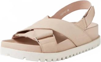 Django & Juliette Womens Ubari Sandals In Nude Leather White Sole