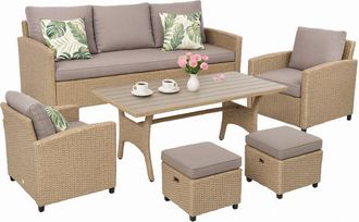 OEM Conjunto De Muebles De Jard&iacute;n Technorattan: Mesa, Sof&aacute;, Sill&oacute;n, Conjunto De Sal&oacute;n Milano