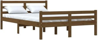 vidaXL Estructura cama sin colchón madera maciza marrón miel 120x190cm Vidaxl