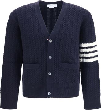 Thom Browne Navy Blue Knitted Cardigan