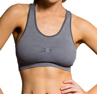 Onzie Seamless Stonewash Low Impact Sports Bra In Grey