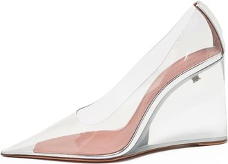 Amina Muaddi Pumps Ane con zeppa 95mm Pre-owned - Toni neutri