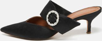 Malone Souliers Black Satin Crystal Embellished Maite Sandals