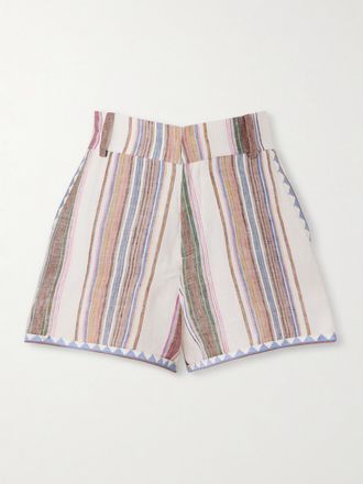 Emporio Sirenuse Shorts In Lino A Righe - Multicolore