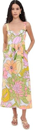 Farm Rio Farm Rio Womens Light Blue Spring Affair Maxi Dress in Orange