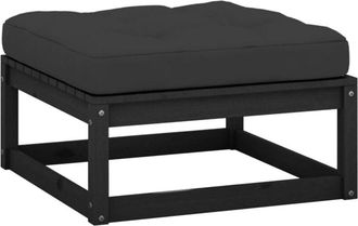 vidaXL Taburetes De Jard&iacute;n Con Cojines Madera Maciza De Pino Negro Vidaxl